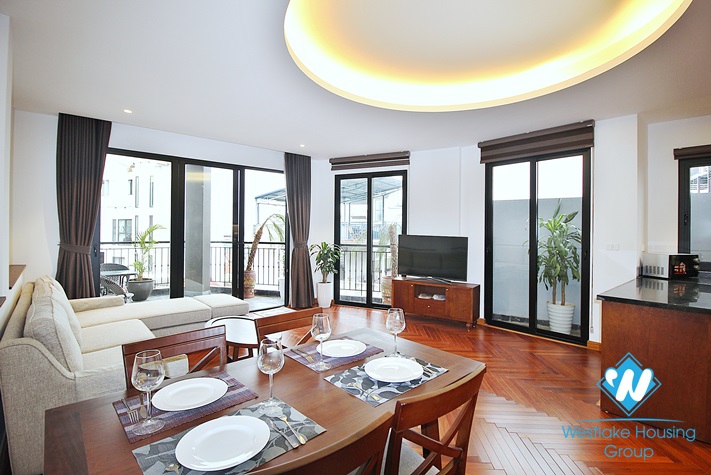 High-end floor and Indochina style 2 beds apartment for rent in Tay Ho
