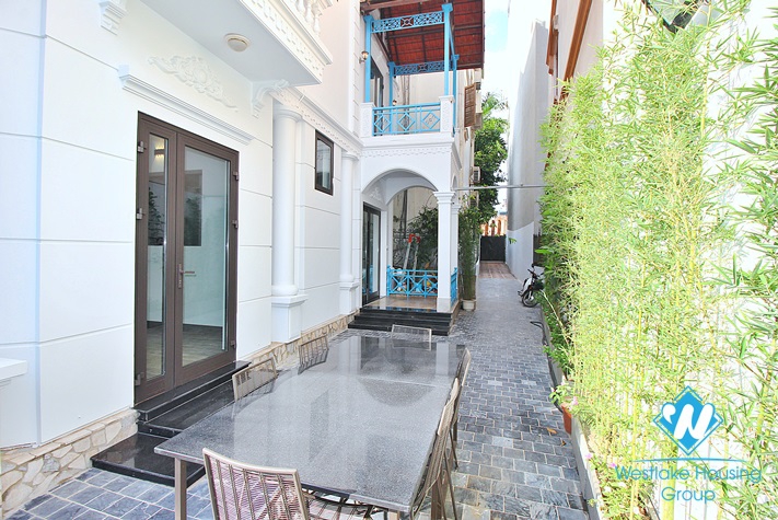 Outdoor pool four bedrooms house for lease in  Au Co st, Tay Ho