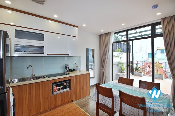 Huge balcony 1 bedroom apartment for rent in To Ngoc Van st, Tay Ho