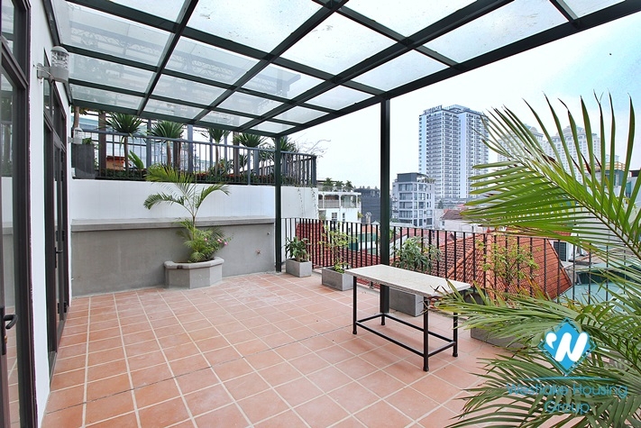 Huge balcony 1 bedroom apartment for rent in To Ngoc Van st, Tay Ho