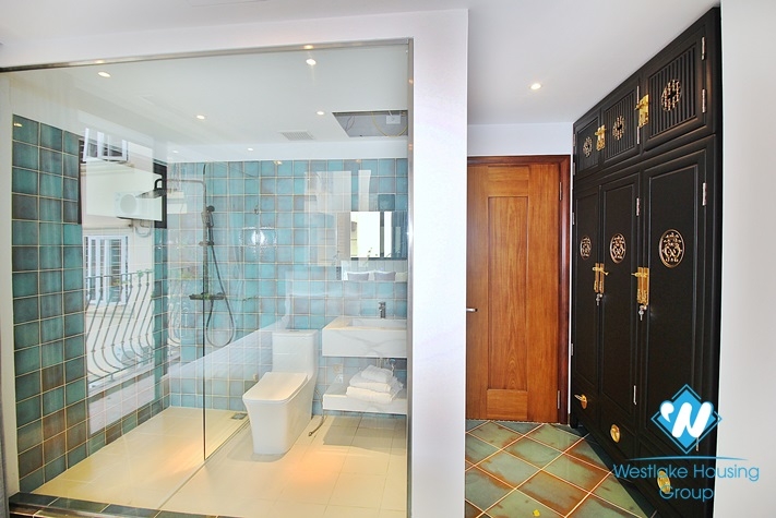 An unique and strange style 4 bedrooms apartment for rent in Dang Thai Mai, Tay Ho
