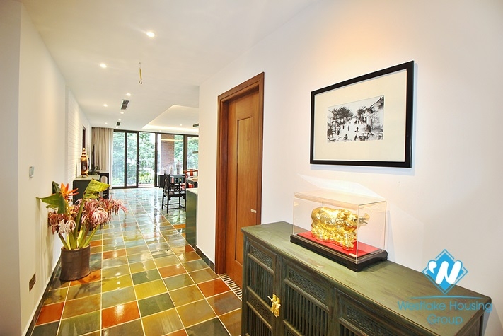 An unique and strange style 4 bedrooms apartment for rent in Dang Thai Mai, Tay Ho