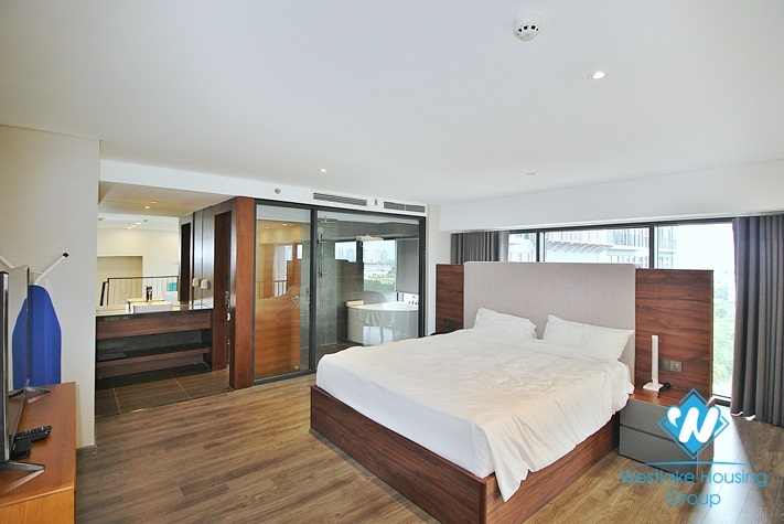 Duplex one bedroom apartment for rent in Pentstudio Tower, Tay Ho area 