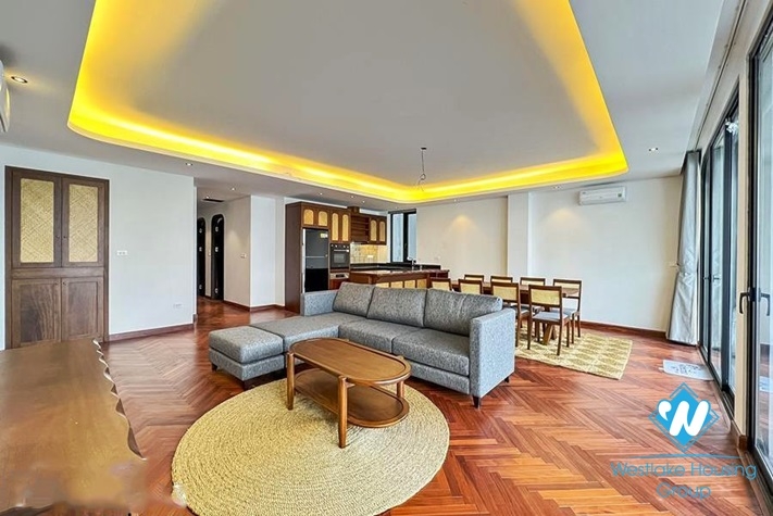 Lake view and Indochina style 3 beds apartment for rent in Dang Thai Mai st, Tay Ho
