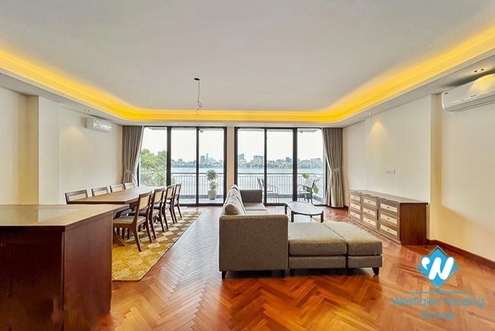 Lake view and Indochina style 3 beds apartment for rent in Dang Thai Mai st, Tay Ho