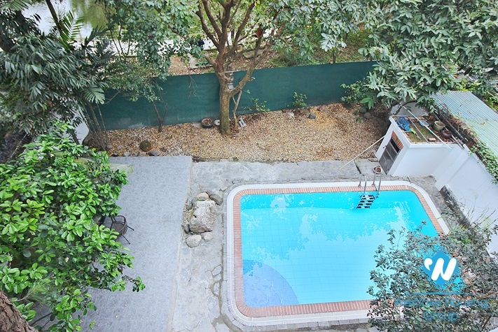Peaceful house with swimming pool for rent in Xuan Dieu, Tay Ho