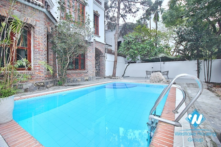 Peaceful house with swimming pool for rent in Xuan Dieu, Tay Ho