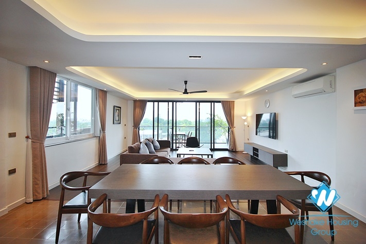 High floor and spacious 3 bedrooms apartment for rent in Quang Khanh, Tay Ho, Ha Noi
