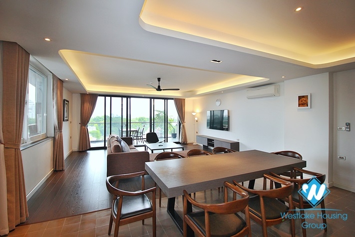 High floor and spacious 3 bedrooms apartment for rent in Quang Khanh, Tay Ho, Ha Noi