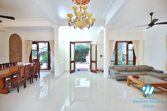 Charming house with nice design and big yard for rent in To Ngoc Van, Tay Ho, Ha Noi