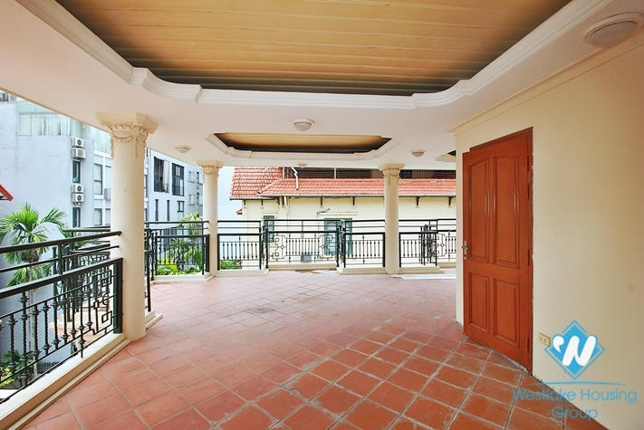 Spacious 5 bedrooms house with huge yard for rent in To Ngoc Van, Tay Ho ward, Ha Noi