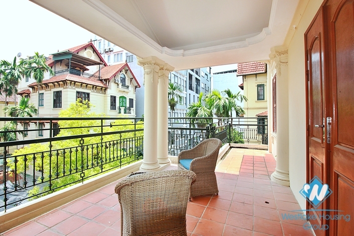 Spacious 5 bedrooms house with huge yard for rent in To Ngoc Van, Tay Ho ward, Ha Noi
