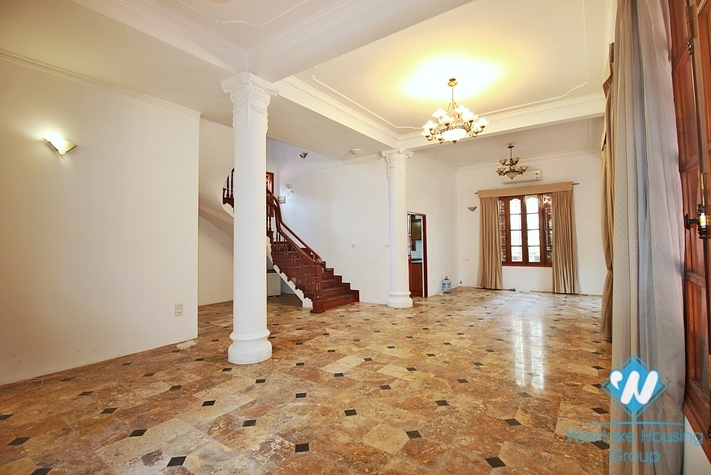Spacious 5 bedrooms house with huge yard for rent in To Ngoc Van, Tay Ho ward, Ha Noi