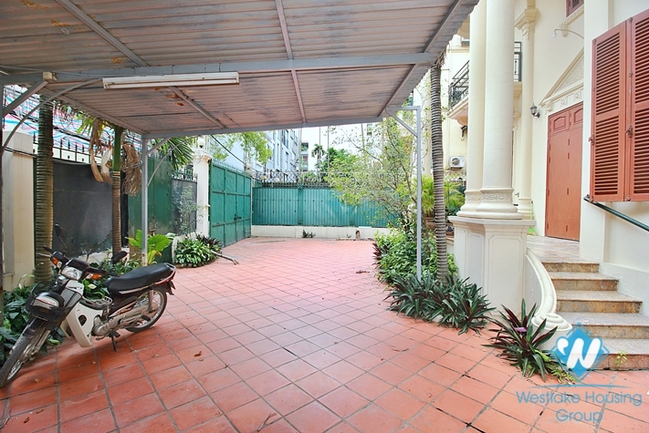Spacious 5 bedrooms house with huge yard for rent in To Ngoc Van, Tay Ho ward, Ha Noi