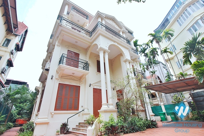Spacious 5 bedrooms house with huge yard for rent in To Ngoc Van, Tay Ho ward, Ha Noi