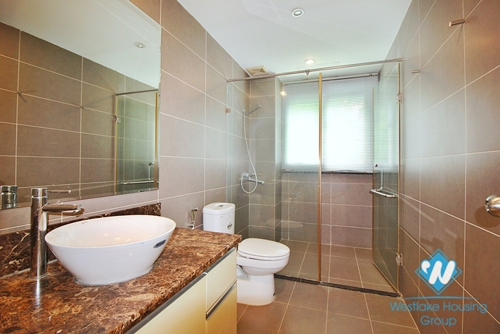 Semi-furnished 4 bedrooms house with big yard for rent in Tay Ho ward, Ha Noi