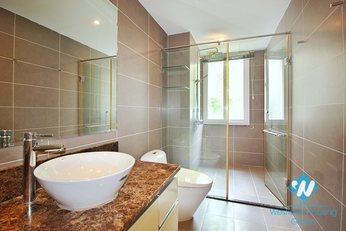 Semi-furnished 4 bedrooms house with big yard for rent in Tay Ho ward, Ha Noi