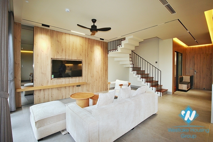Brand new and morden duplex with 3 bedrooms apartment for rent in Dang Thai Mai, Tay Ho, Ha Noi