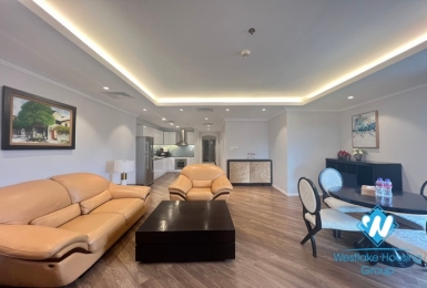 Lovely and lake view 3 bedrooms apartment for rent in Truc Bach