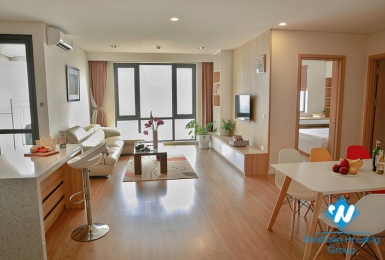 River view three-bedroom apartment for rent at Mipec Riverside Long Bien, Hanoi.