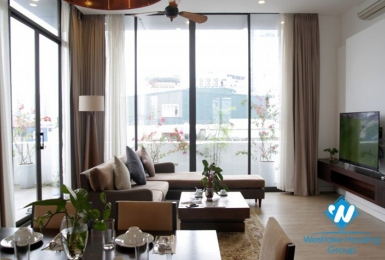 Japanese-style two bedroom apartment for rent in Truong Han Sieu Hoan Kiem