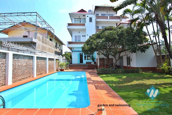 Garden and swimming pool villa rental nestled in a peaceful neighborhood of Tay Ho